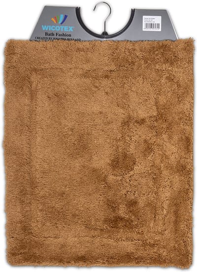 Wicotex - Bidetmat - WC mat - Toiletmat uni Bruin - Badmat - Antislip onderkant - Afmeting 50x60cm