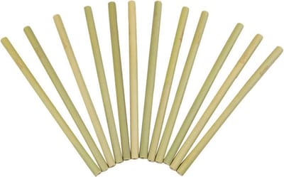 Duurzame bamboe rietjes, herbruikbaar  - 10 stuks + schoonmaakborsteltje