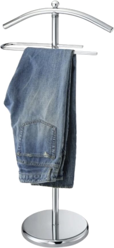 MISOU Dressboy - Kledingstandaard - Kledinghouder - Kledingrek - Zilverkleurig - 109x43x28cm - Metaal - FORMO