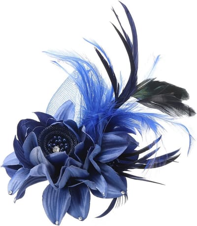 Elegante Bloem Haarclip met Veer - Bruiloft & Feest Accessoire voor Dames