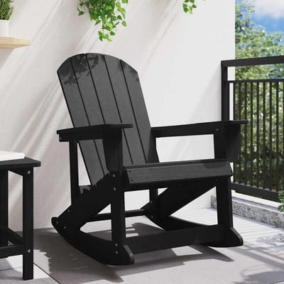 vidaXL Adirondack Schommelstoel Zwart 92 x 73,5 x 92 cm HDPE