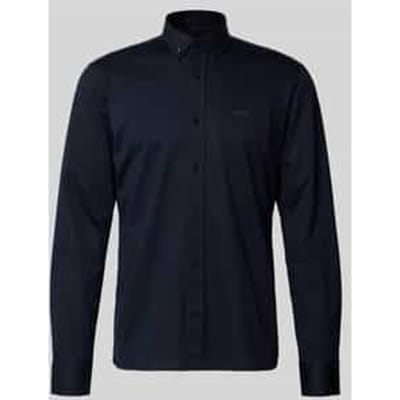 BOSS Joe regular fit overhemd - structuur - blauw - Strijkvriendelijk - Boordmaat: 39