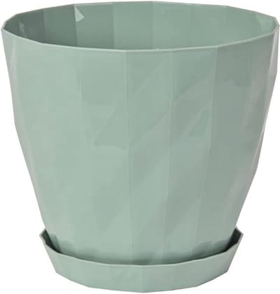1+1 Sierpot salie mint groen Kristal design orchideer ond bloempotten met schaal kruidenpot Ø 19 cm