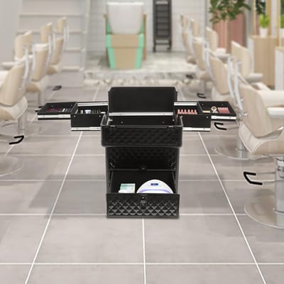 RFWR® Make-up koffer met 7 vakken en 4 wielen - Perfect voor studio en reizen