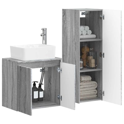 vidaXL - Badkamermeubel - Set - 2 - st - Grijs - Sonoma - 33 - x - 34,5 - x - 100 - cm