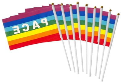 Mini Vredesvlaggen in Regenboogontwerp - Polyester Vredesvlaggen voor Feesten en Evenementen - 50/100 Stuks