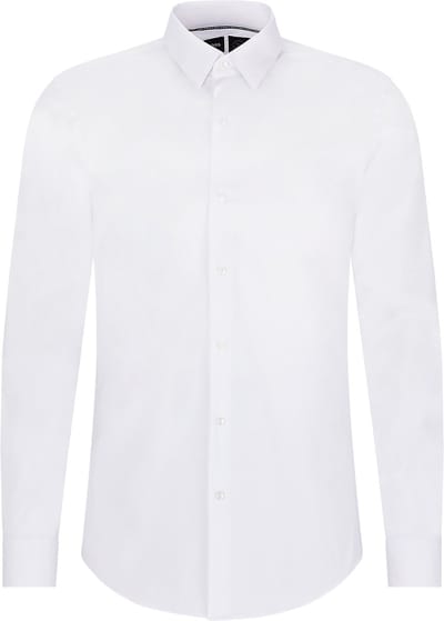 BOSS P-ray-s slim fit overhemd - popeline - wit - Strijkvriendelijk - Boordmaat: 41