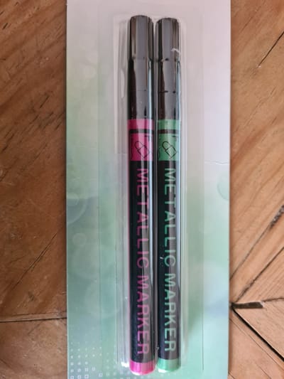United office Metallic marker 2 stuks Roze/Turquoise 0.8mm