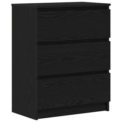 vidaXL - Dressoir - 60x35x76 - cm - bewerkt - hout - zwart - eikenkleurig