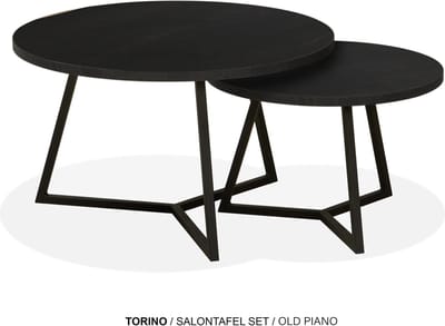Maxfurn - Set ronde salontafels | Zeer krasvast | Kleur: old piano
