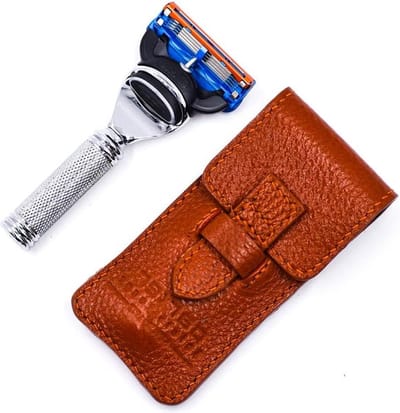 Travel Fusion Compatibel Razor met Leather Case - Parker TravFus