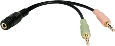 LogiLink CA0020 Jackplug Audio Adapter [1x Jackplug female 3,5 mm - 2x Jackplug male 3,5 mm] Zwart