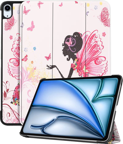 Hoesje - Geschikt voor Apple iPad Air (2024/2025/2026) - 11 inch - Dun & Stevig - Hardcover Book Case - Trifold Bookcase Hoes - Hard Cover - Tablethoes - Elfje