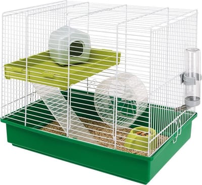 Ferplast hamsterkooi duo - Wit Groen - 46 x 29.5 x 37.5 cm