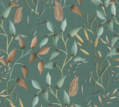 DELICATE BLADPATROON BEHANG | Elegant - meerkleurig groen - A.S. Création PintWalls II