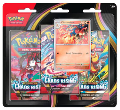Pokémon Kaarten - Mega Evolution - Chaos Rising - 3 Booster Packs - 30 Kaarten Totaal + 1 Foil Promo Kaart van Charmeleon - TCG - Pokemon Box - Pokemon Cards - Pokemon Speelgoed - Pack