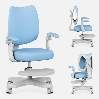 Mark Adler Junior 4.6 - Ergonomische Kinderbureaustoel met Verstelbare Rugleuning en Kogelwielen - Blauw