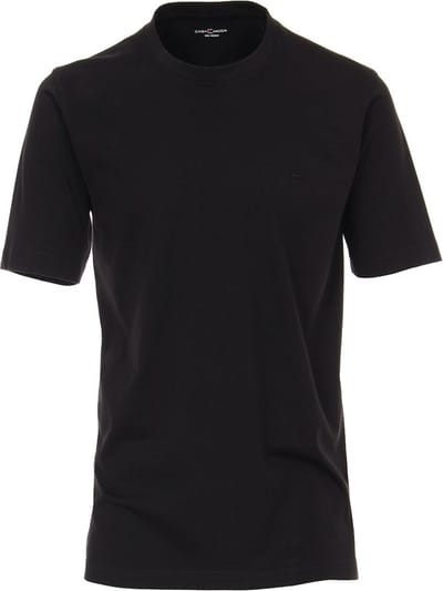 Casa Moda Basis T-shirt Katoen Ronde hals Zwart 2-Pack - XXL