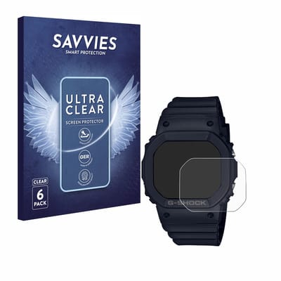 Savvies - Screenprotector voor Casio G-Shock GMD-S5600 - Folie Beschermfolie transparant 6 Stuks
