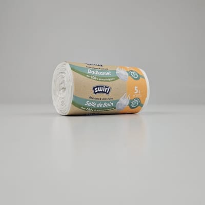 Swirl Vuilniszakken 5 Liter | Handvat | 560 Zakken | HDPE | 10 My | 33x36 cm - Swirl 5 Liter Afvalzakken, Swirl Afvalzakken, Vuilniszakken Met Handvaten, Pedaalemmerzakjes 5 Liter