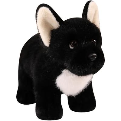 25 30Cm Zwarte Bulldog Hond Poppen Pluche Speelgoed Gevuld Simulatie Dier Pluche Knuffel Metgezel Kalmerend Verjaardagscadeau 25cm