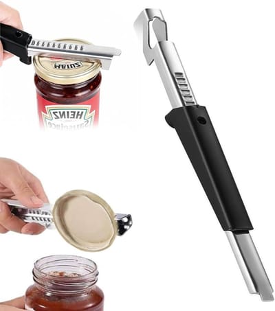 Handmatige Blikopener - Metaal - Geschikt voor Glazen van 1 tot 10 cm - Duurzaam en Compact Keukengereedschap - Voor Mannen en Vrouwen