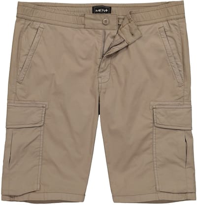 Men Plus - Heren - Cargo-Bermuda buikvriendelijk relaxed fit - Zand - Maat 56