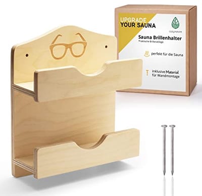 Houten sauna glazenhouder voor 2 personen | Sauna accessoires voor binnen en buiten | Inclusief montagemateriaal