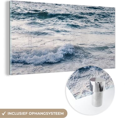 MuchoWow® Glasschilderij 120x60 cm - Schilderij acrylglas - Zee - Strand - Zomer - Foto op glas - Schilderijen