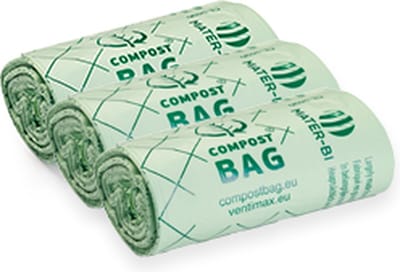Composteerbare afvalzakjes - 20L - 3 rollen - Biozakken - Biologisch afbreekbare zakken - Europees gecertificeerd