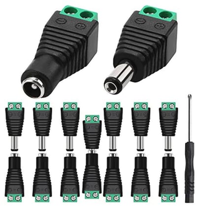 7 Pairs 5.5mm x 2.1mm DC Power Connector Plug Adapter for CCTV Camera
