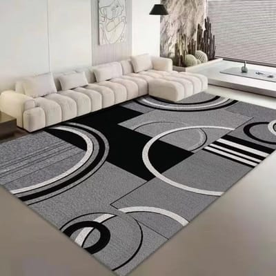 Tapis Flottants de Luxe Nordique pour Salon Tapis Doux pour Chambre à Coucher Tapis de Chevet Grande Surface Géométrie Vestiaire Tapis de Sol Antidérapant 160*230cm