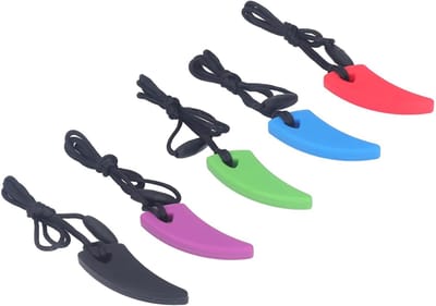 OUYLAF bijtketting - Wolfsklauw kauwketting - Sensorische Kauwkettingen - 5pcs - kauwketting kind - bijtketting autisme - voor Kinderen met Autisme ADHD SPD, Oral Motor Aids Chew Toys