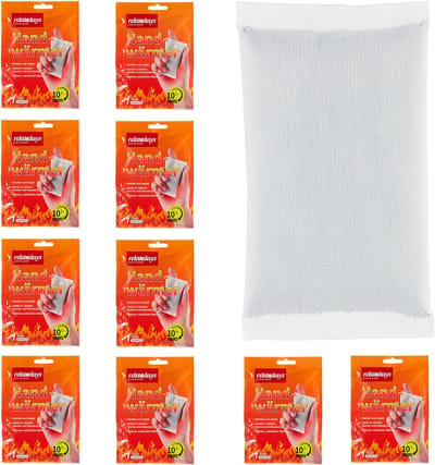handwarmers - 10 paar - blijven 10 uur warm - tegen koude handen - wit