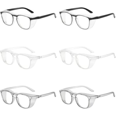 6 STUKS Anti-Mist Veiligheidsbril Blauw Licht Blokkerende Bril voor Mannen Vrouwen Anti-Pollen Beschermende Bril white