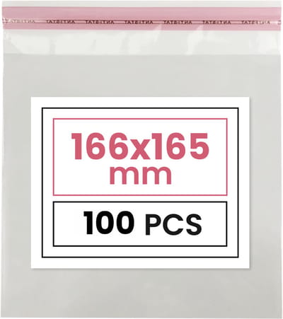 Plastic zakjes met plakstrim - 16,6x16,5 cm - transparant - 100 zakken