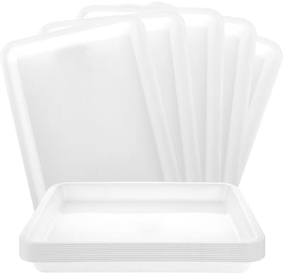 Dailygoods- Dienblad Groot - Rechthoekig - Kunststof - 15 Stuks - Herbruikbaar - 34,5 x 25,3 x 3,2 cm - Voor Café/Bar/Feesten - Servies