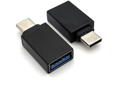 USB-C naar USB-A Adapter – OTG Converter – Set van 2 Stuks – USB 3.0 – Snel Data Overzetten – Geschikt voor Smartphone, Laptop & Tablet – Zwart