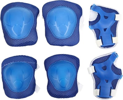 Kinder Beschermingsset - Valbescherming Sport - Veilige Sportavonturen - Vierlaagse Impactbescherming - Compleet met Tas - Blauw