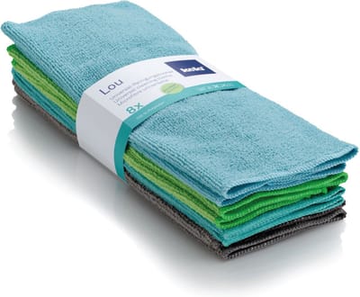 Kela Keuken - Lou Microvezel Doeken Set van 8 Stuks - Polyester - Blauw -
