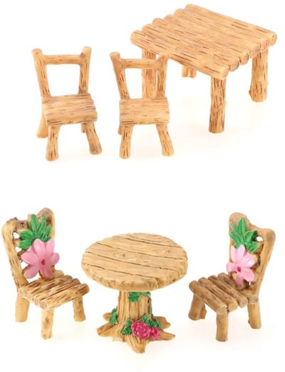Dailygoody - Poppenhuis Meubels - Miniatuur Tafel en Stoel Sets