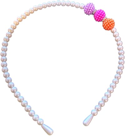 Hiden - Diadeem Parel - Haarband Dames - Diadeem Dames - Haarband Make Up - Haarband - Haar Accessoires - Wit met Kleur