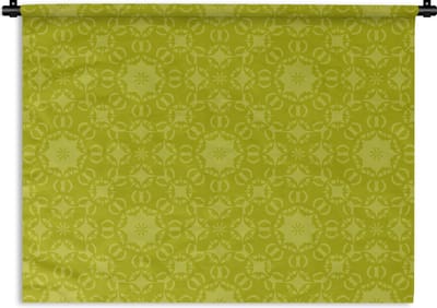 Wandkleed - Wanddoek - Kompas - Groen - Patronen - 120x90 cm - Wandtapijt
