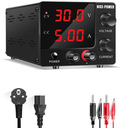 GELLDG 30V 5A laboratoriumvoeding - met driecijferig LED-display - Met draaiknop - Verbeterde instelbare schakelende voeding - Mini instelbare laboratoriumvoeding