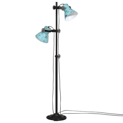 vidaXL Vloerlamp 25 W E27 25x25x90/140 cm verweerd blauw