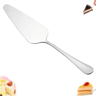 1 stuk - Roestvrijstalen taartspatel - Maancake mes - Pizzames - Multifunctionele taartsnijder - Taartsnijder met lange steel - Herbruikbaar - Zilver - 22,2*4,6 cm - Geschikt voor bruiloften, verjaardagen, feesten en jubilea
