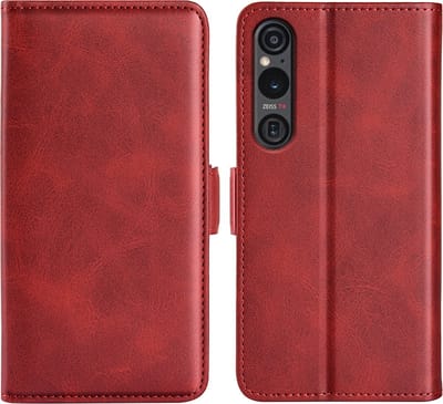 MobyDefend Hoesje - Geschikt voor Sony Xperia 1 VI - Luxe Wallet Book Case (Sluiting Zijkant) - Rood