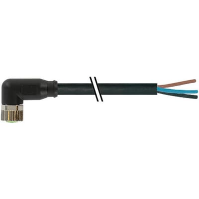 M8 Vrouwelijke Sensor Kabel 90 Graden 5M PUR Zwart - 7000-08101-6310500