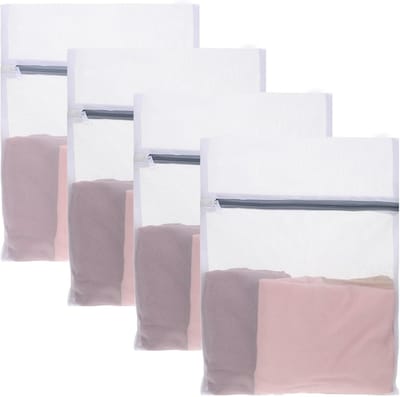 Kleine wasnetten voor wasmachine – 4 stuks, 30 x 40 cm, waszak met ritssluiting voor fijne was