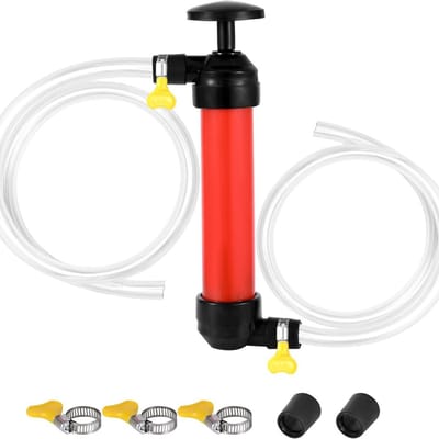 Winterse RV Handpomp Met 3 Gespen - Transparante 2 Slangen Camper Pomp - Antivries Aanhanger Waterreinigingsgereedschap - Winter Camper Onderhoud Accessoire - Betrouwbare En Duurzame Pompoplossing